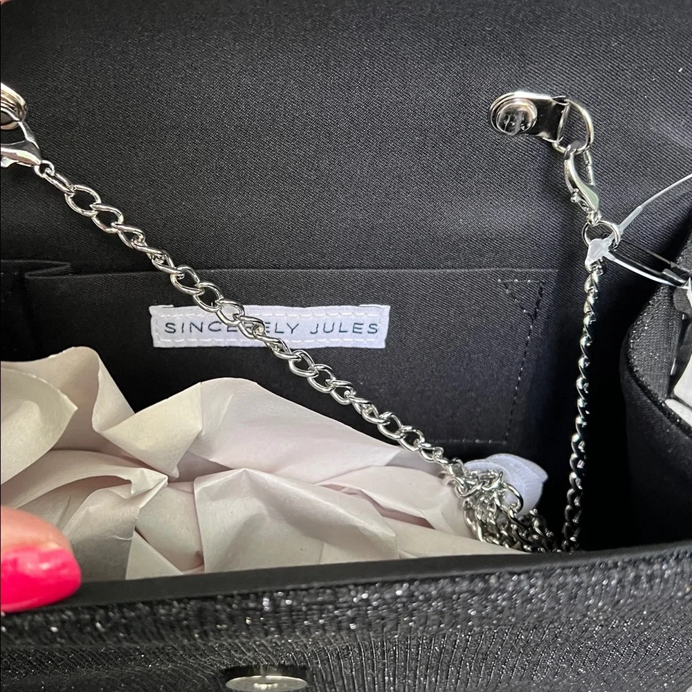 Elegant Black and Silver Women's Handbag